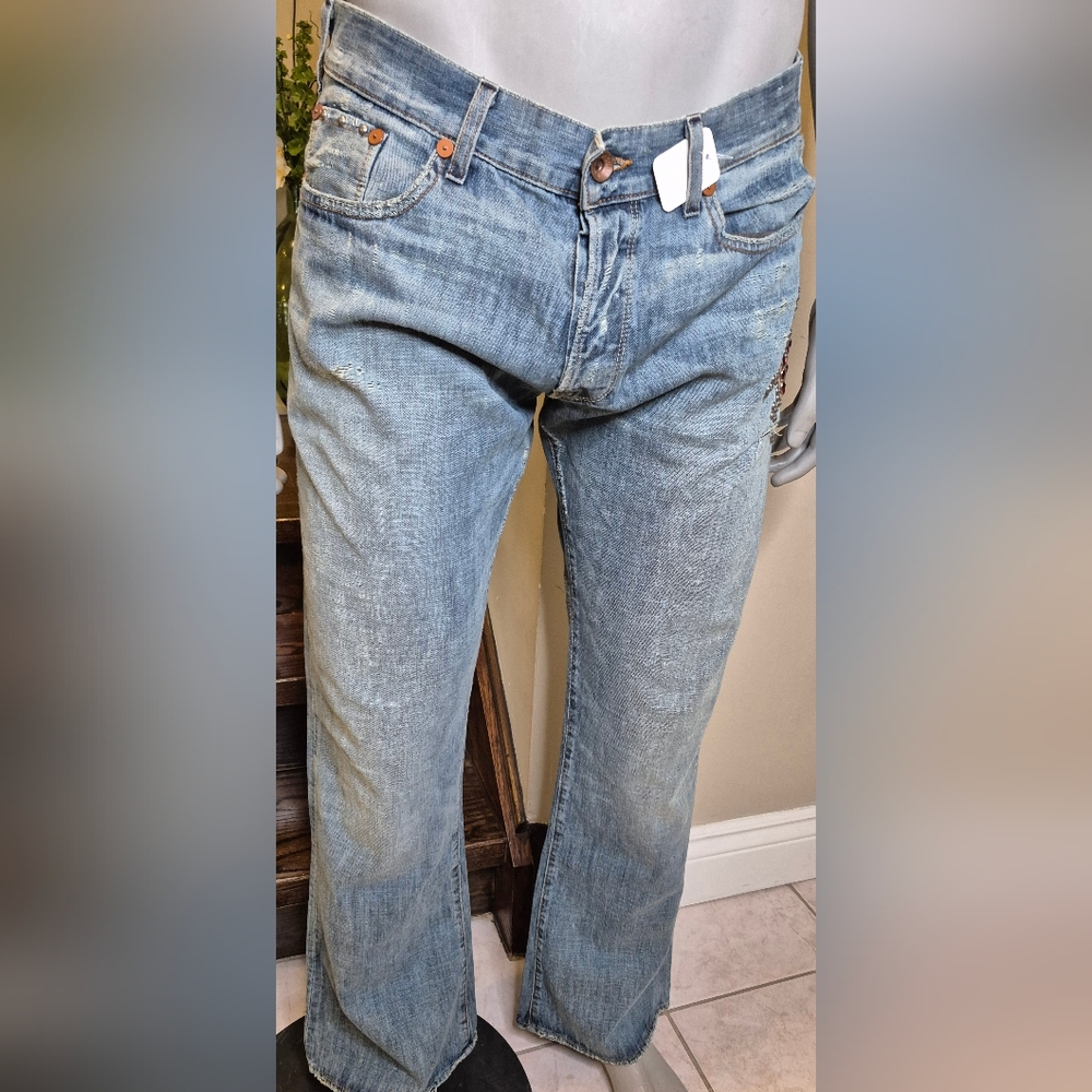 Guess Falcon Low Rise Bootcut Jeans with Vintage Distressing - Picture 12 of 13